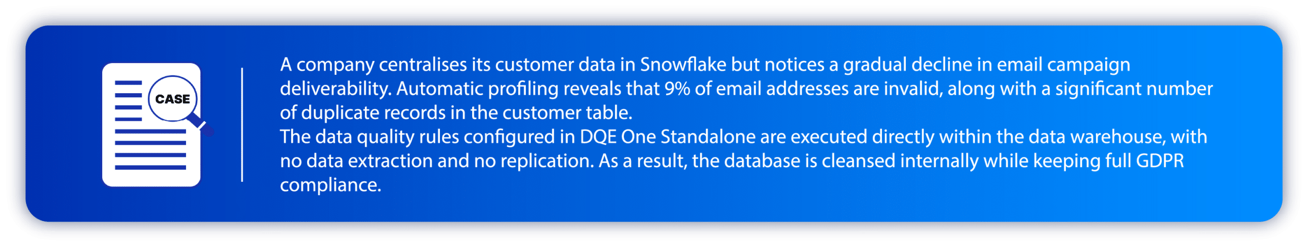Use case – Using DQE One Standalone within Snowflake