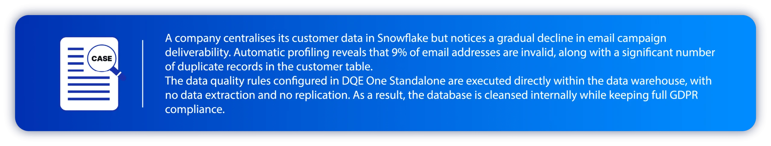Use case – Using DQE One Standalone within Snowflake